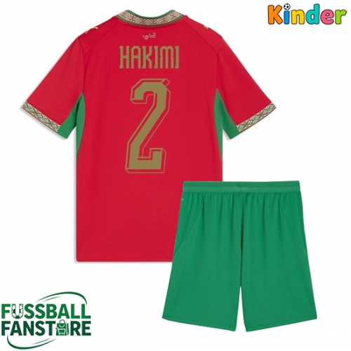Marokko Achraf Hakimi #2 Replik Heimtrikot Kinder WM 2026 Kurzarm (+ Kurze Hosen)